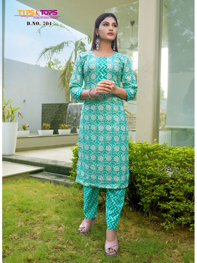 Tips And Tops Cotton Candy Vol 7 Cotton Printed Kurti With Bottom
